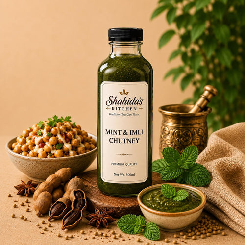 Shahida's Kitchen Mint & Imli Chutney bottle – refreshing pudina and tamarind chutney