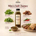 Shahida's Kitchen Mint & Imli Chutney ingredients: mint leaves, coriander, tamarind pulp and red chilli