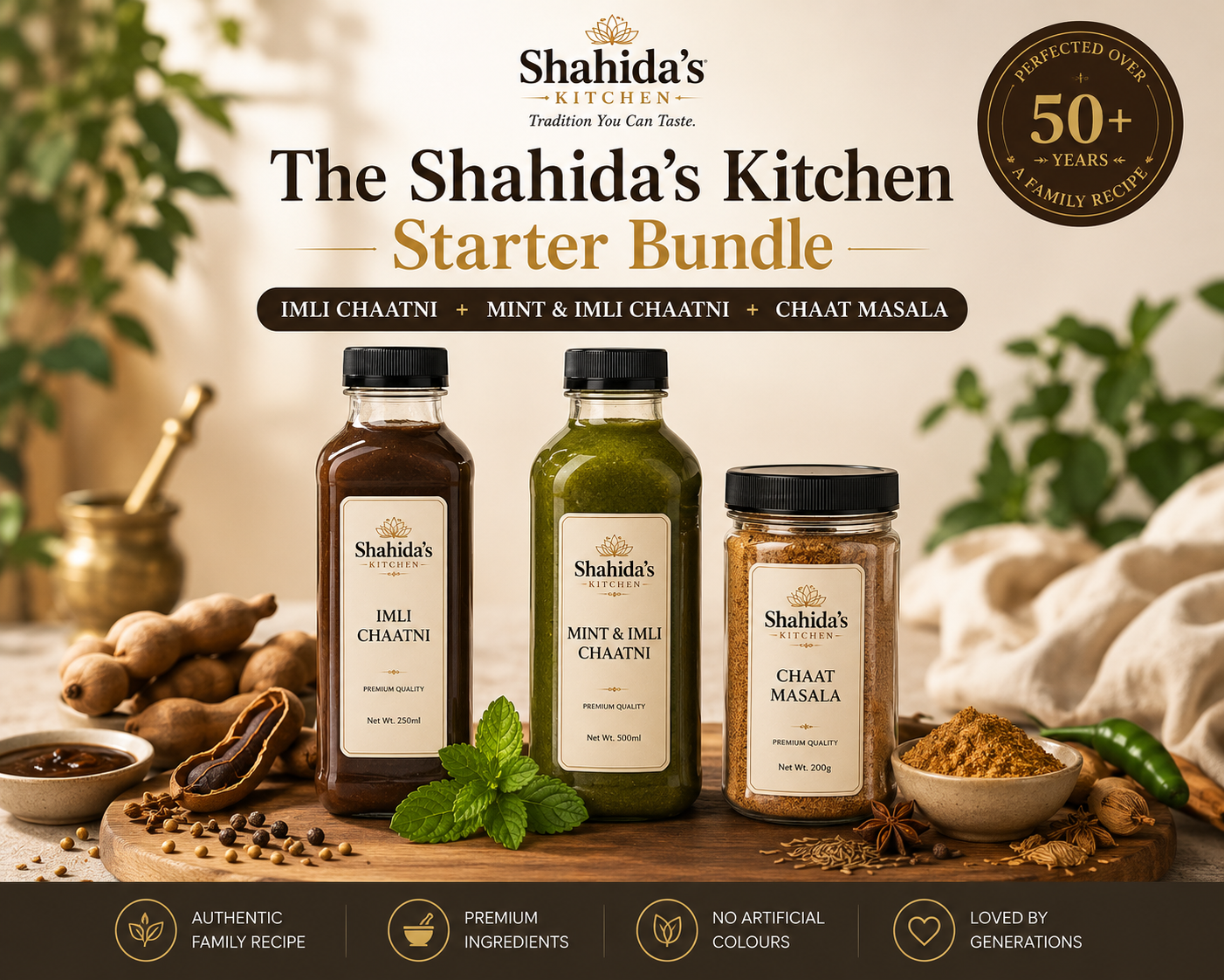 The Shahida's Kitchen Starter Bundle – Imli Chaatni + Mint & Imli Chaatni + Chaat Masala